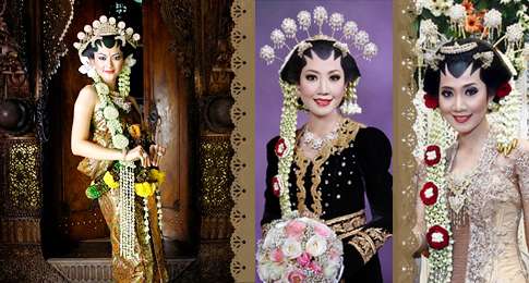 Pengantin yang menggunakan riasan paes.