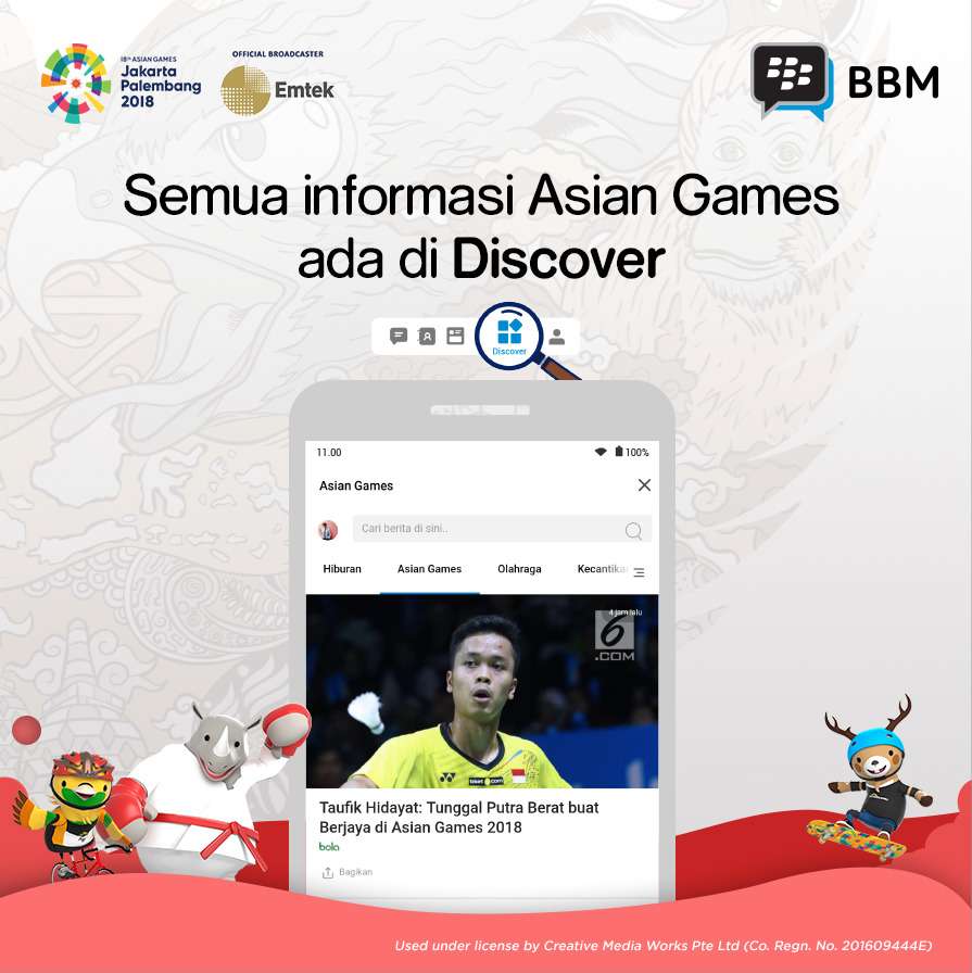 BBM hadirkan layanan Asian Games 2018.