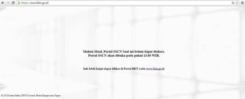 Laman SSCN belum bisa diakses.