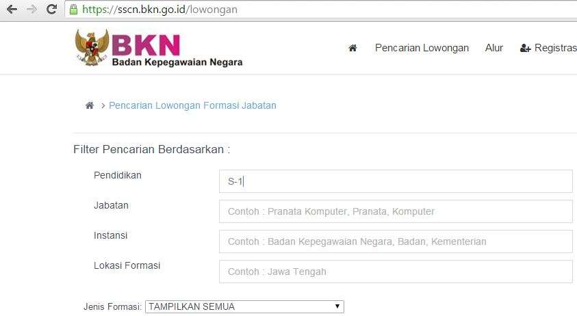 masukkan kualifikasi pendidikan.