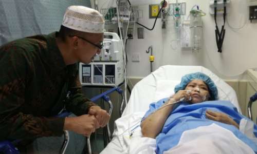 Halimah saat menjalani perawatan di RS Universitas King Abdul Aziz Halimah saat menjalani perawatan di RS Universitas King Abdul Aziz