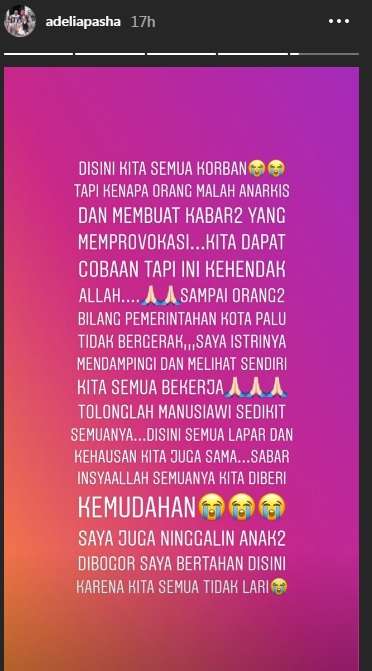 Cupilkan instastory Adelia Wilhelmina
