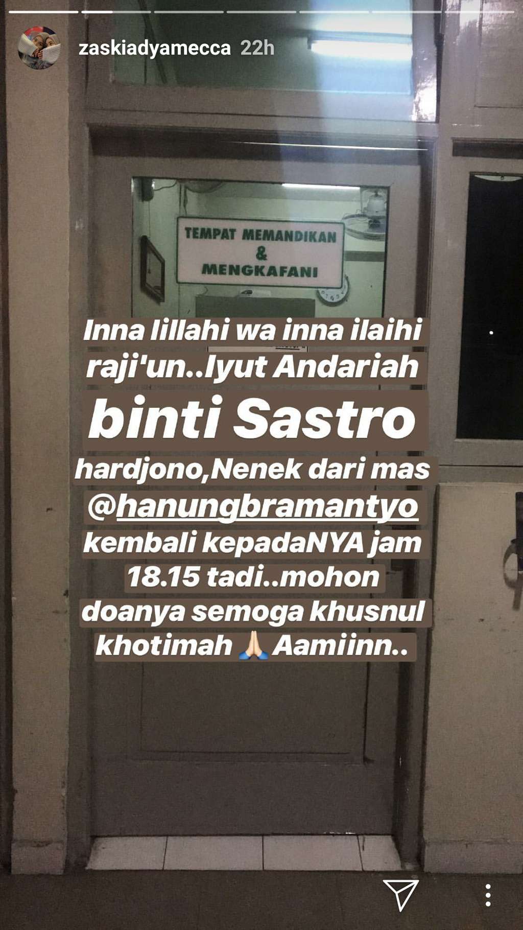 Cuplikan instastory Zaskia Mecca Cuplikan instastory Zaskia Mecca