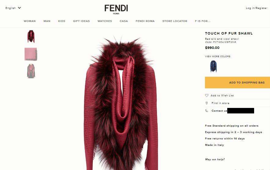 Scarf dari rumah mode Fendi