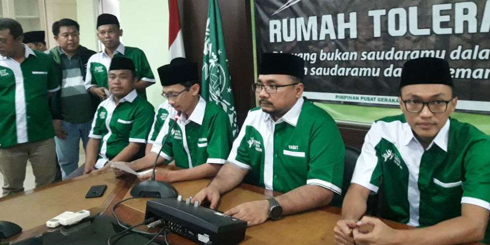 Konferensi pers GP Ansor soal pembakaran bendera