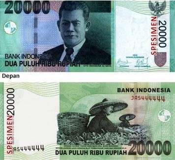 Uang Rp20 ribu TE 2005.