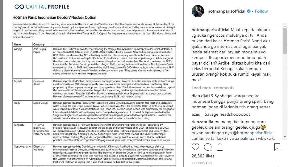 Komentar Hotman Paris