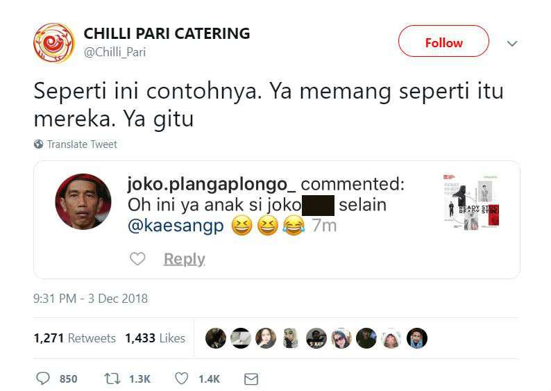 Kata-kata kasar yang ditujukan ke Gibran