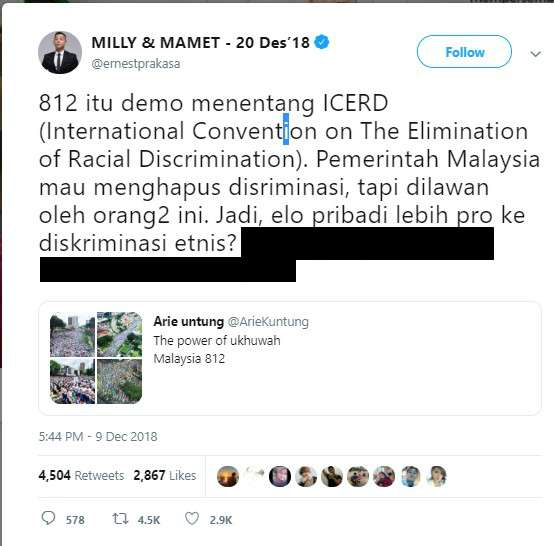 Unggahan Ernest Prakasa