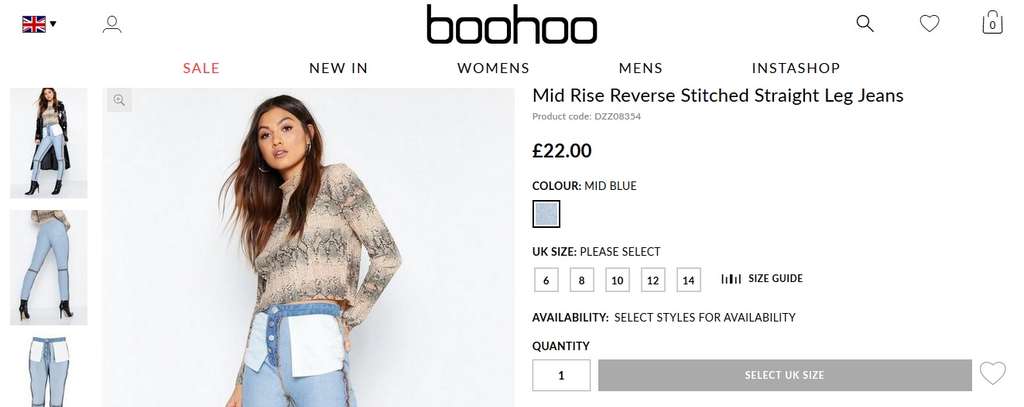 Celana Jeans Terbalik