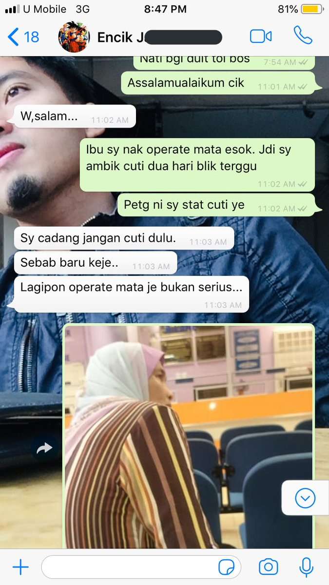 Hanafie mengajukan izin cuti kepada bos.