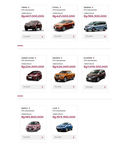 Tak ada Nissan Teana di laman Nissan Indonesia.