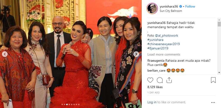 Yuni Shara bersama Melissa Karim, Farhan, dan Veronica Tan (Foto: Instagram/yunishara36)