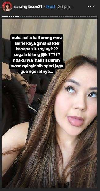 Sarah Gibson merespon sindiran Taqy Malik