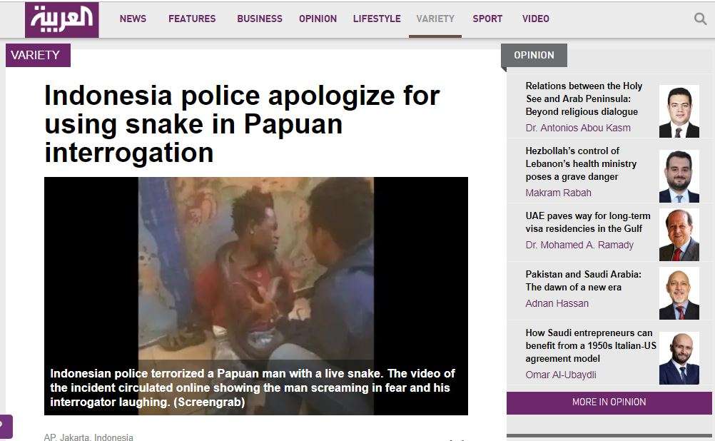 Berita yang diturunkan Al Arabiya