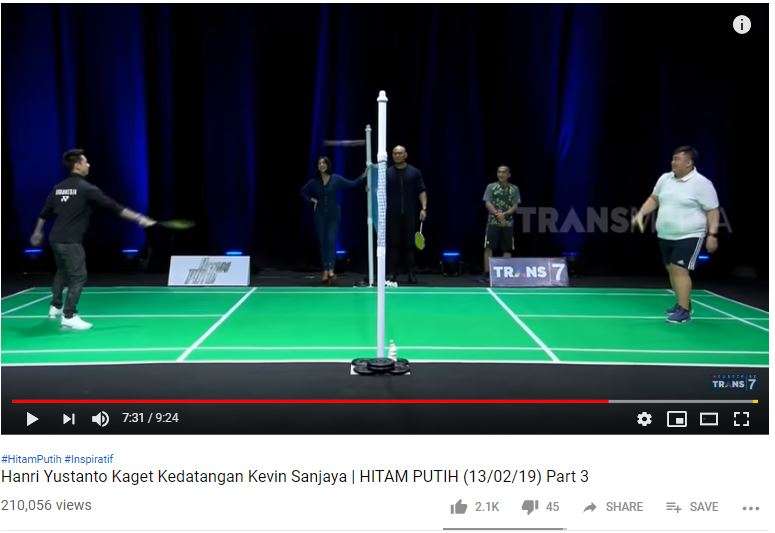 Pertandingan antara Kevin Sanjaya melawan Hanri