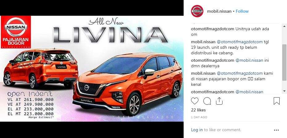 Harga estimasi All New Livina.