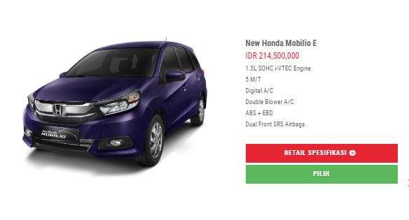New Honda Mobilio E