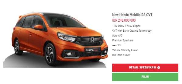 New Honda Mobilio RS CVT