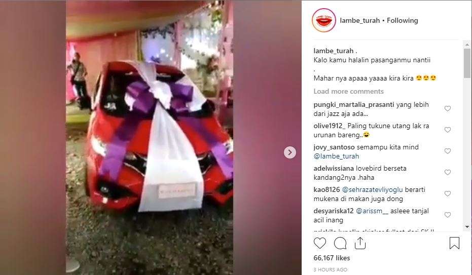 Honda Jazz jadi mahar.