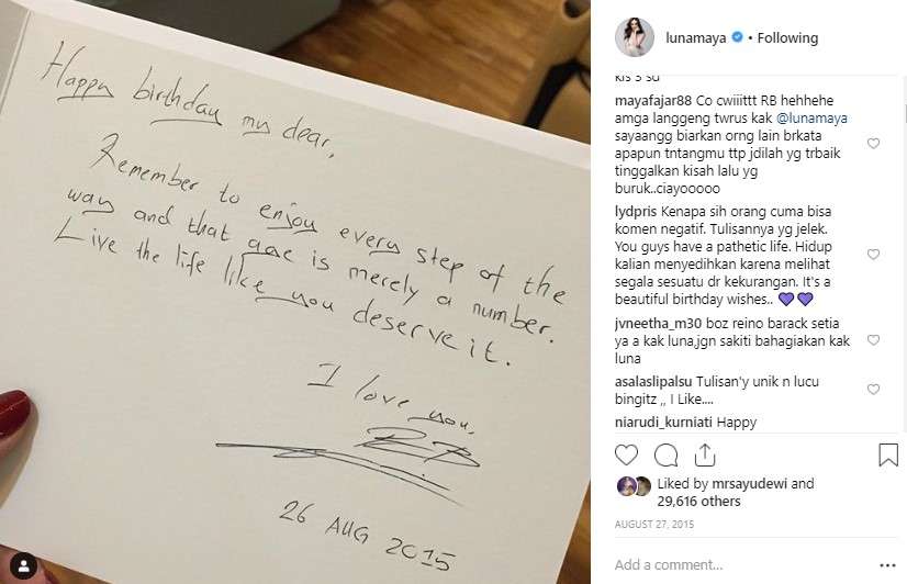 surat cinta dari reino untuk Luna Maya surat cinta dari reino untuk Luna Maya