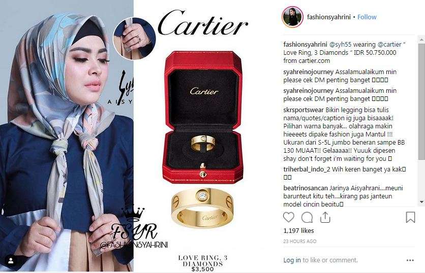 Cincin Cartier seharga Rp50,75 juta