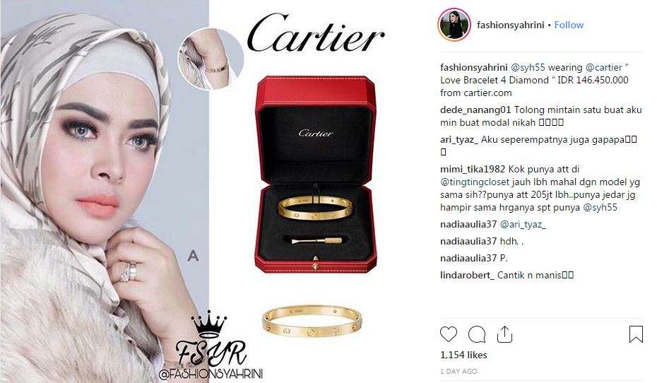 Gelang Cartier seharga Rp146,5 juta.
