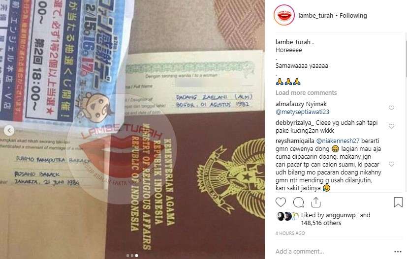 Buku nikah syahrini dan reino barack