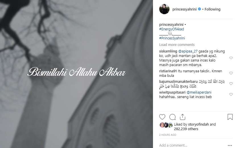 unggahan perdana syahrini