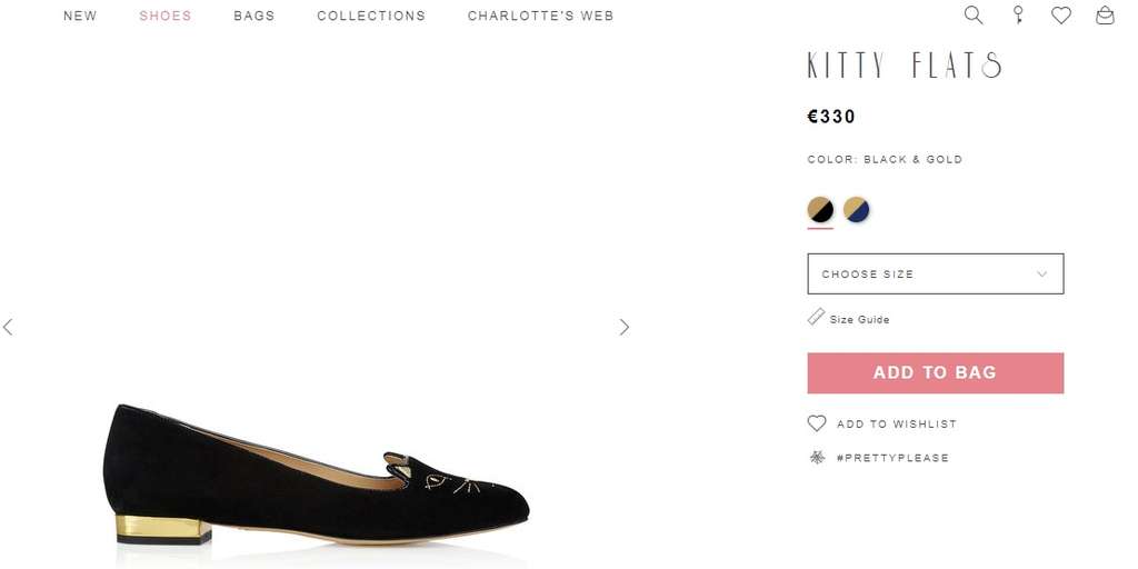 Kitty Flats in Black and Gold