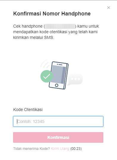 Silakan masukkan kode otentikasi yang dikirimkan.