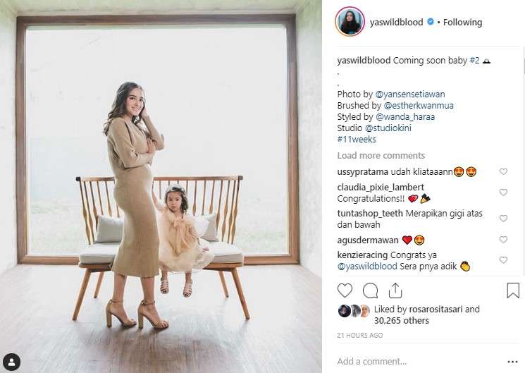 yasmine hamil anak kedua