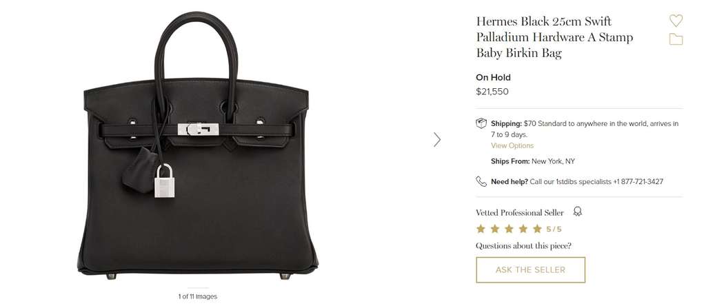 Hermes Black 25cm Swift Palladium Hardware A Stamp Birkin Baby Bag