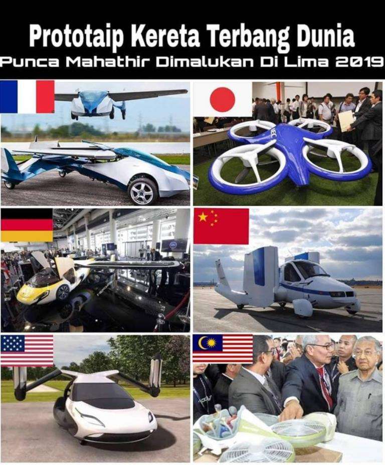 Perbandingan konsep mobil terbang negara lain dengan milik Malaysia.