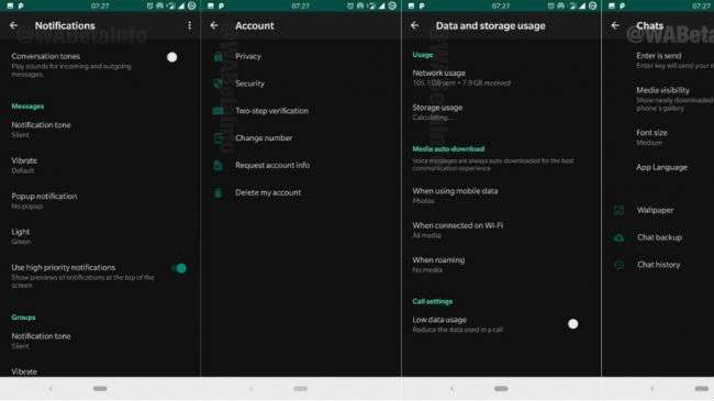 Tampilan WhatsApp dalam mode gelap (Foto: TechRadar/WABetaInfo)