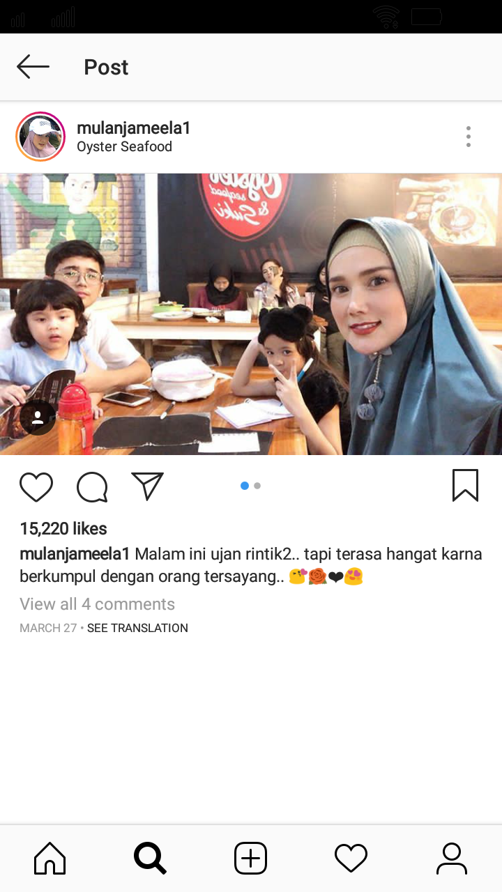 Mulan Jameela makan malam bersama sang mantan suami.
