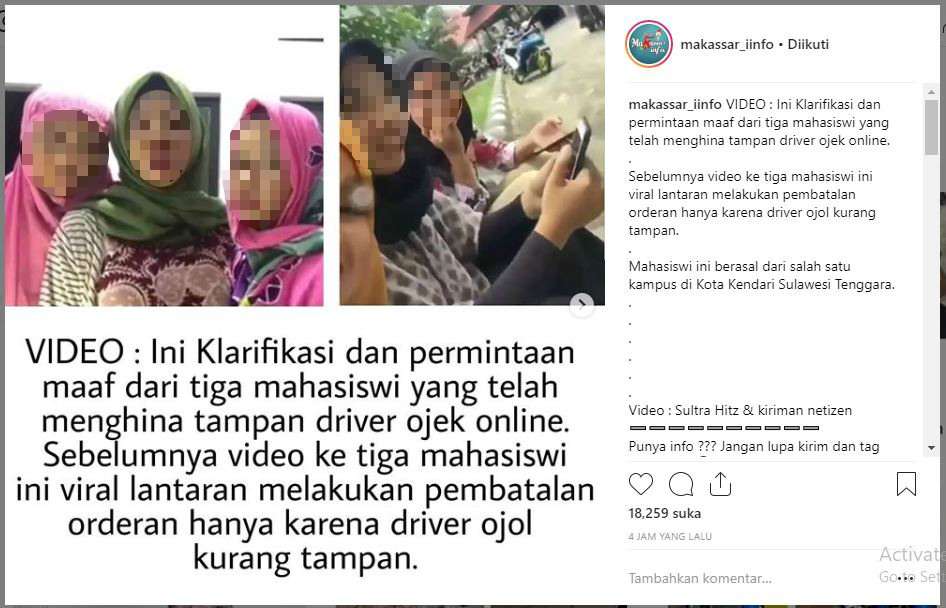 Korban Bully pembatal sewa Ojol Korban Bully pembatal sewa Ojol