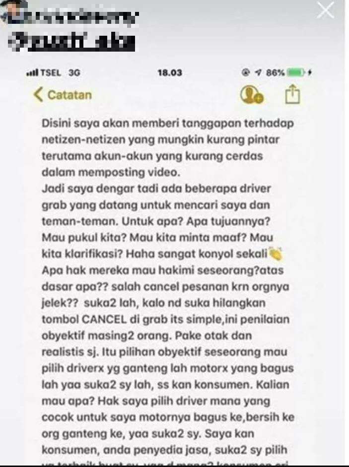 Cewek batalkan order Gojek Cewek batalkan order Gojek