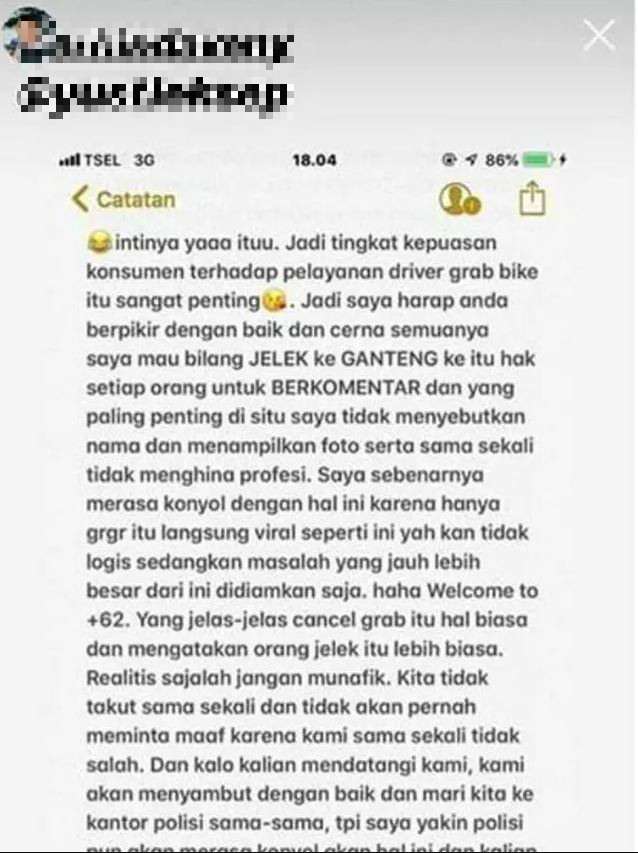 Cewek batalkan order Gojek Cewek batalkan order Gojek