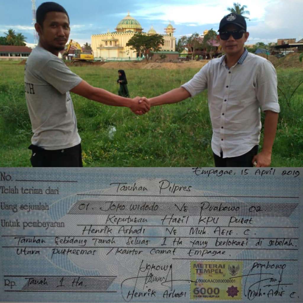 Unggahan taruhan lahan seluas 1 hektar