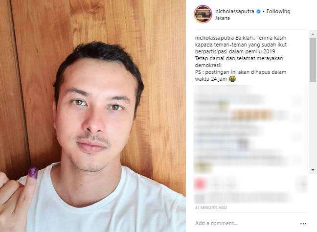 Unggahan Nicholas Saputra (Foto: Instagram/nicholassaputra)