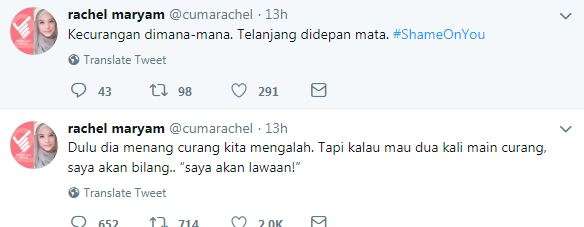 Rachel Maryam siap melawan.
