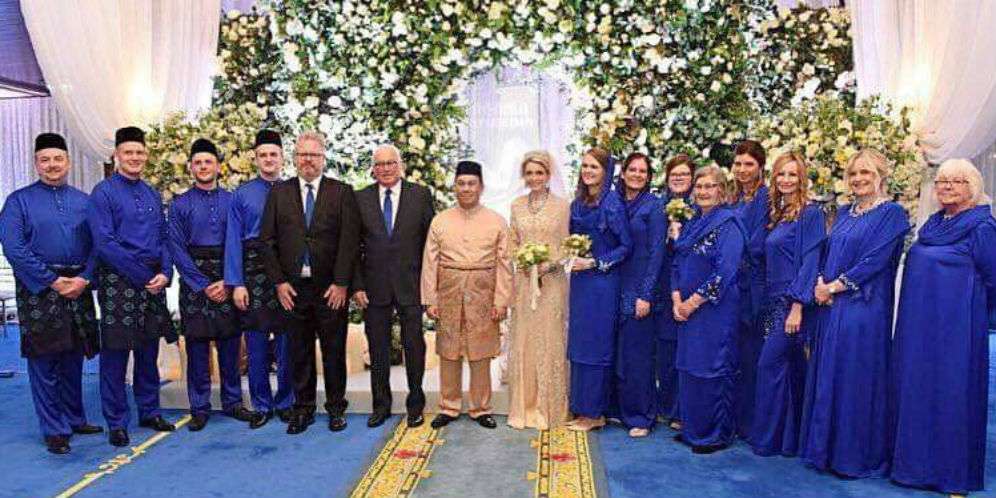 Pernikahan Pangeran Kelantan Tengku Muhammad Faiz dengan perempuan Swedia (Foto:Facebook Kelantan State)