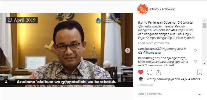 Gubernur DKI Jakarta, Anies Baswedan, mengklarifikasi revisi PBB DKI Jakarta.