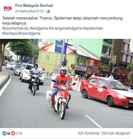Spiderman alih profesi jadi Pak Pos?
