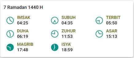 Jadwal buka puasa 7 Ramadan 1440 H Jakarta