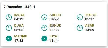 Jadwal buka puasa 7 Ramadan 1440 H Semarang