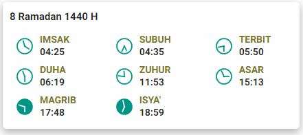 Jadwal imsak 8 Ramadan 1440 H Jakarta