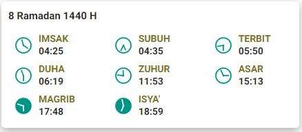 Jadwal imsak 8 Ramadan 1440 H Semarang