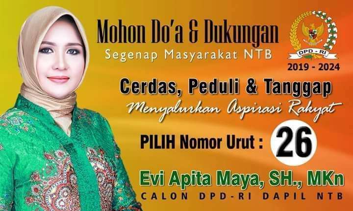 Calon anggota DPD asal NTB Evi Apita Maya
